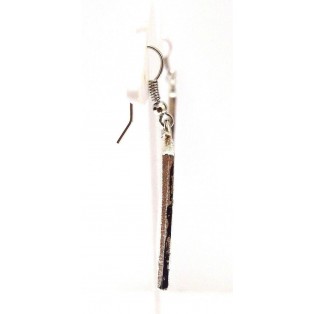THE FRAME - Silver Oxidized Earring Hook Dangle Drop Long Asian Novelty Tribal